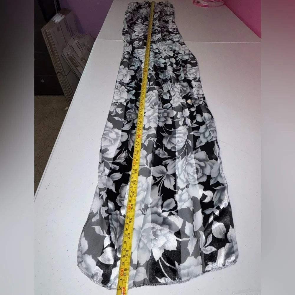 Elegant Black and White Floral Scarf